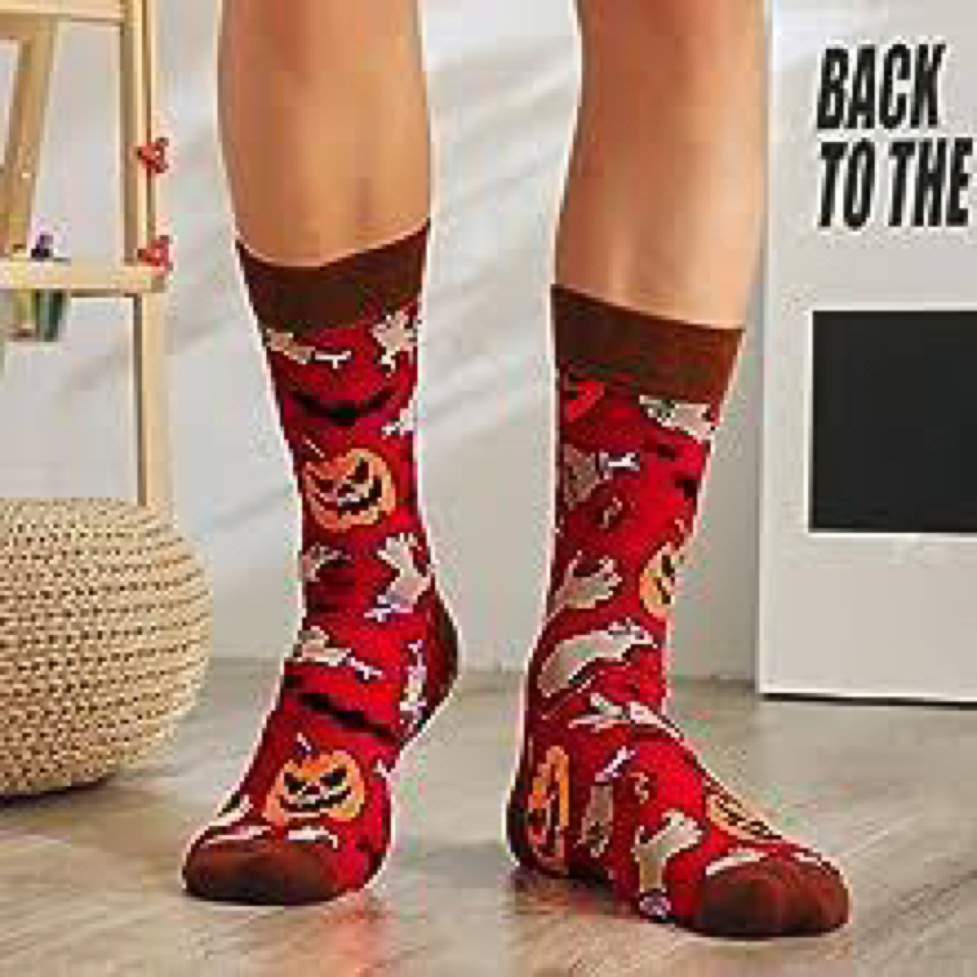 フリーサイズ‼️メンズ 靴下 ハロウィン 暖かグッズ 秋冬 ソックス メンズのレッグウェア(ソックス)の商品写真