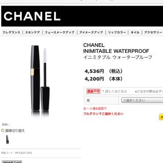 シャネル(CHANEL)の【美品】シャネル イニミタブル ウォータープルーフ #10(マスカラ)