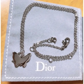 Dior  ロゴ 蝶 ネックレス シルバー ストーン 可愛い silver