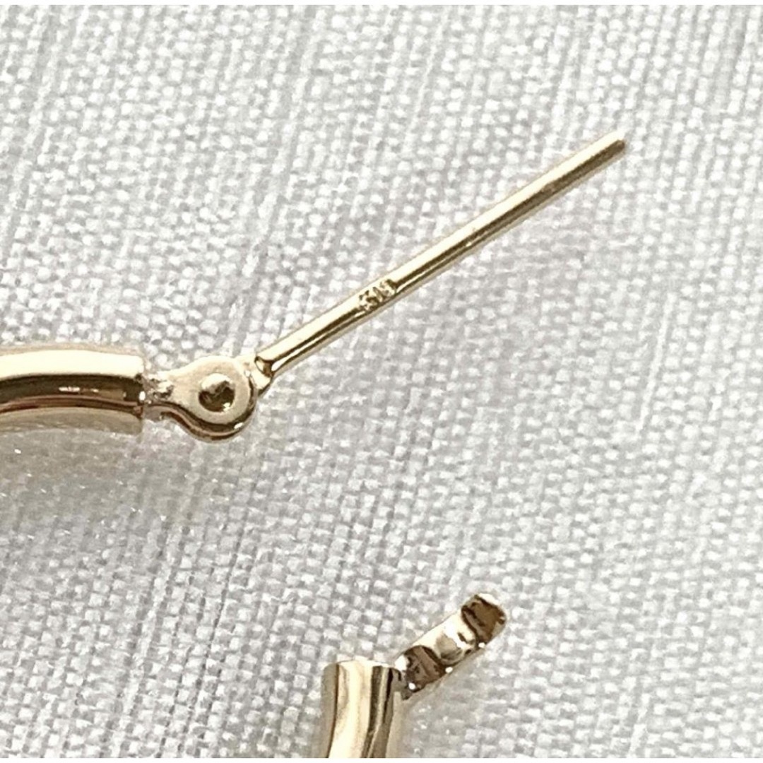 地金*18金【2×15mm/定番フープピアス】ゴールド 片耳 K18刻印入新品