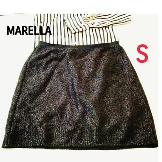 ウィークエンドマックスマーラ(Weekend Max Mara)のMARELLA 　マレーラ　ミニスカート　S　黒マックスマーラの姉妹ブランド(ミニスカート)