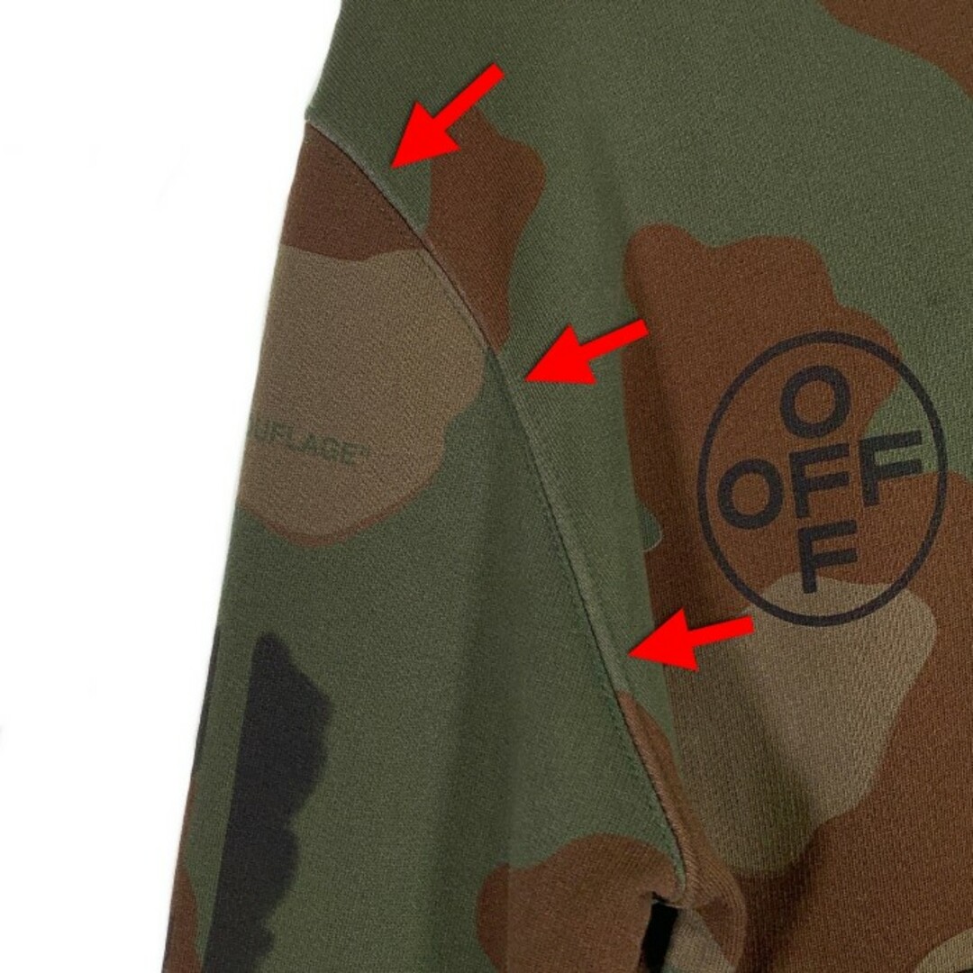 OFF-WHITE(オフホワイト)のOFF-WHITE オフホワイト Camouflage Hoodies カモフラージュ ジップアップパーカー 並行品 Size M メンズのトップス(パーカー)の商品写真