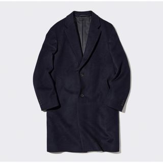 ユニクロ(UNIQLO)のUNIQLOユニクロ ウールカシミヤチェスターコート 69NAVY M 美品(チェスターコート)