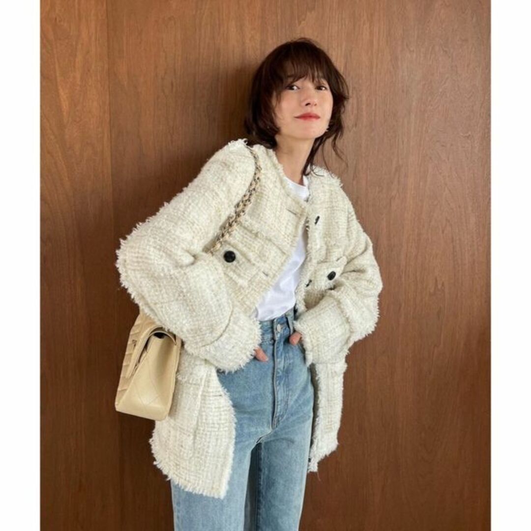 powantolune no color tweed jacket  新品未使用