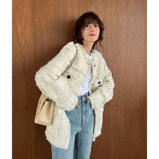 クラネ(CLANE)の【CLANE クラネ】NO COLOR TWEED JACKET(ノーカラージャケット)