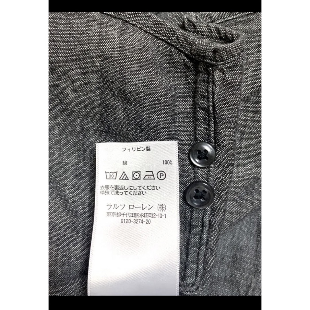 POLO RALPH LAUREN(ポロラルフローレン)の【希少 ブラックシャンブレー】 ラルフローレン シャツ XS    NO1498 レディースのトップス(シャツ/ブラウス(長袖/七分))の商品写真