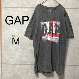 ギャップ(GAP)の☆GAP☆ロゴTシャツ　クルーネック　グレー　古着　メンズ　M(Tシャツ/カットソー(半袖/袖なし))
