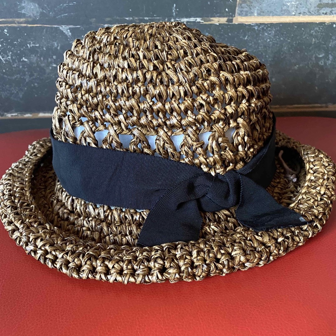 CA4LA(カシラ)のカシラ　　リボン付き麦わら帽子 レディースの帽子(麦わら帽子/ストローハット)の商品写真