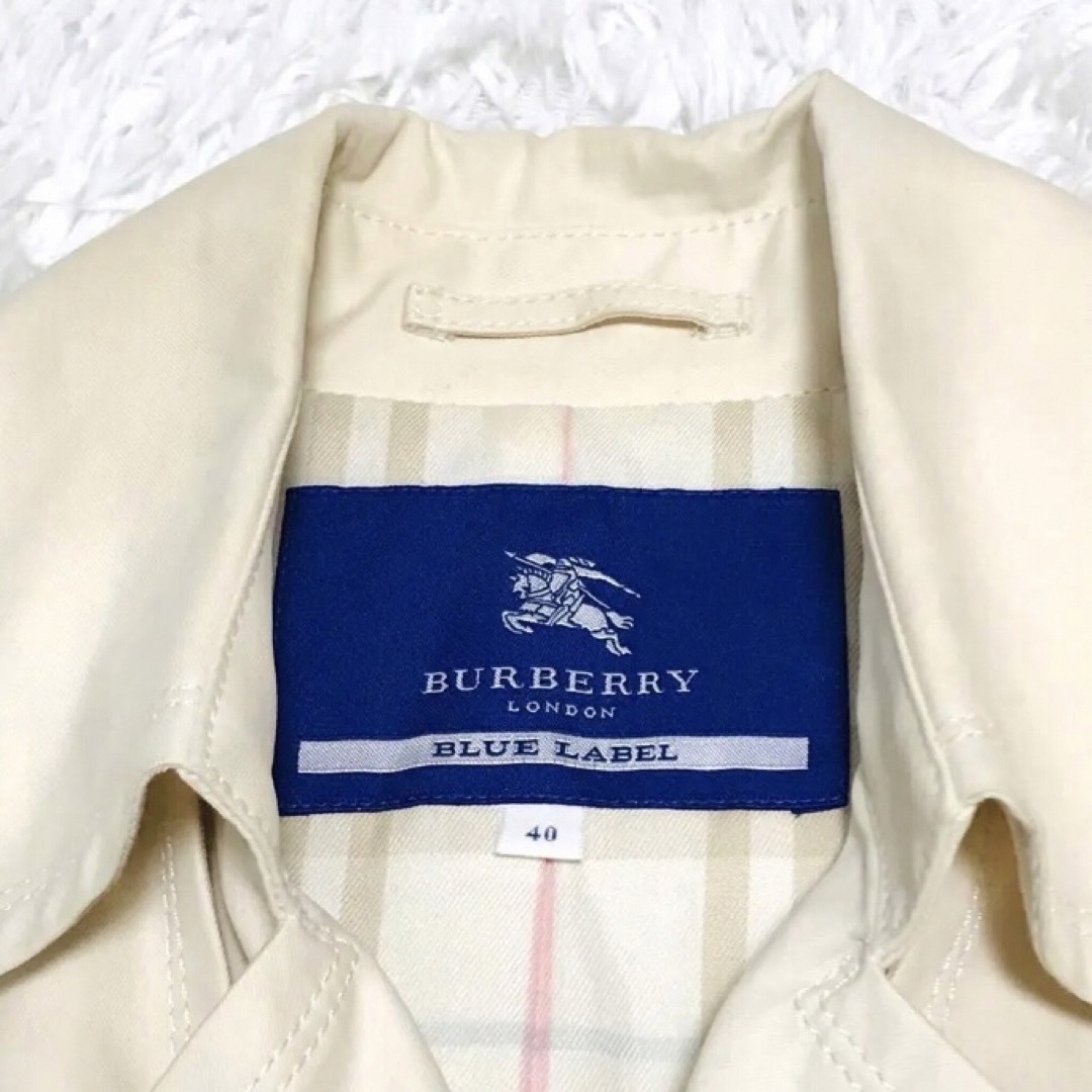 BURBERRY BLUE LABEL(バーバリーブルーレーベル)の149 バーバリー ブルーレーベル ショートコート トレンチコート サイズ40 レディースのジャケット/アウター(トレンチコート)の商品写真