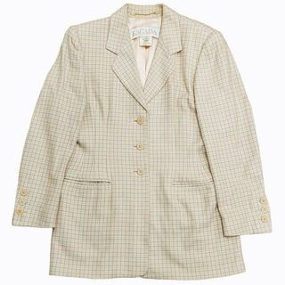 エスカーダ(ESCADA)のエスカーダ カシシル カシミヤ シルク チェック テーラードジャケット ブレザー(テーラードジャケット)