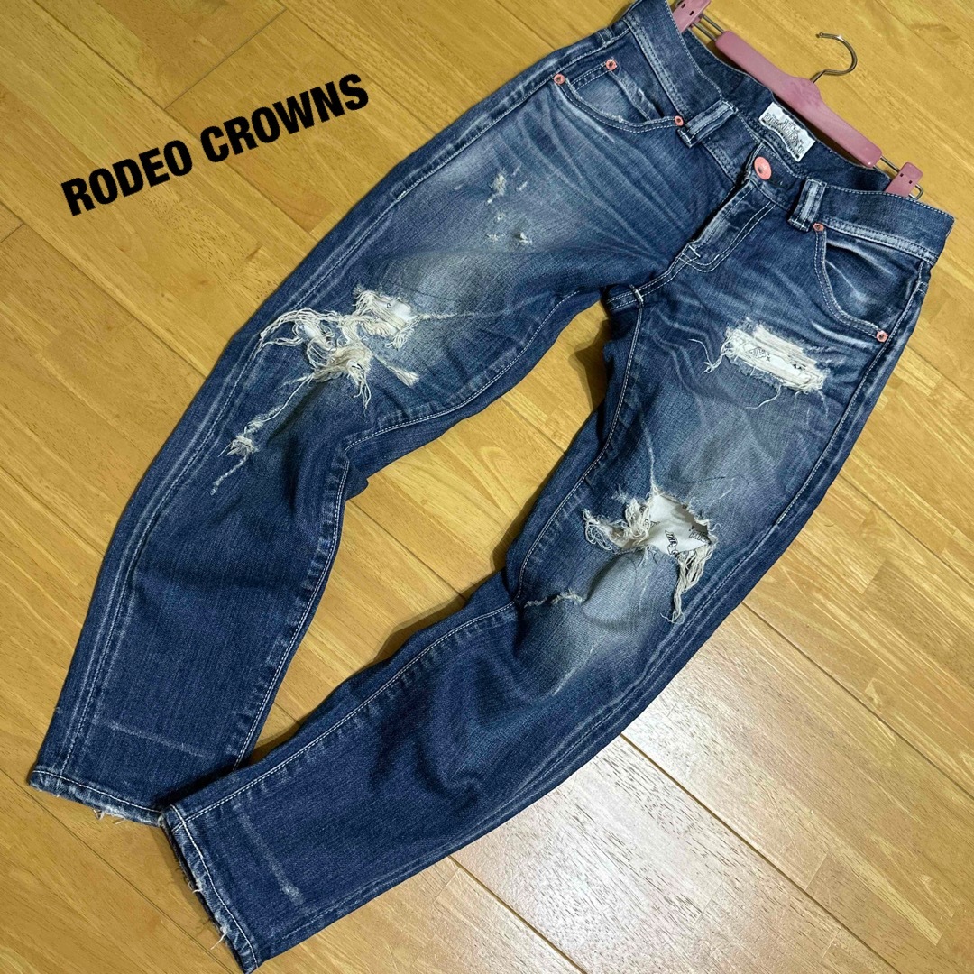 RODEO CROWNS(ロデオクラウンズ)のロデオクラウンズ RODEO CROWNS ダメージデニム レディースのパンツ(デニム/ジーンズ)の商品写真