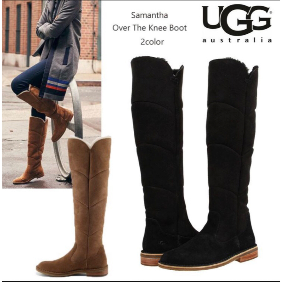 UGG】クリーニング済み！ムートンニーハイブーツ黒23cm-