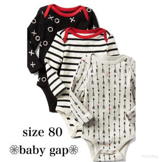 ベビーギャップ(babyGAP)の新品❁size 80❁男の子用baby gap ロンパース3枚set❁(肌着/下着)