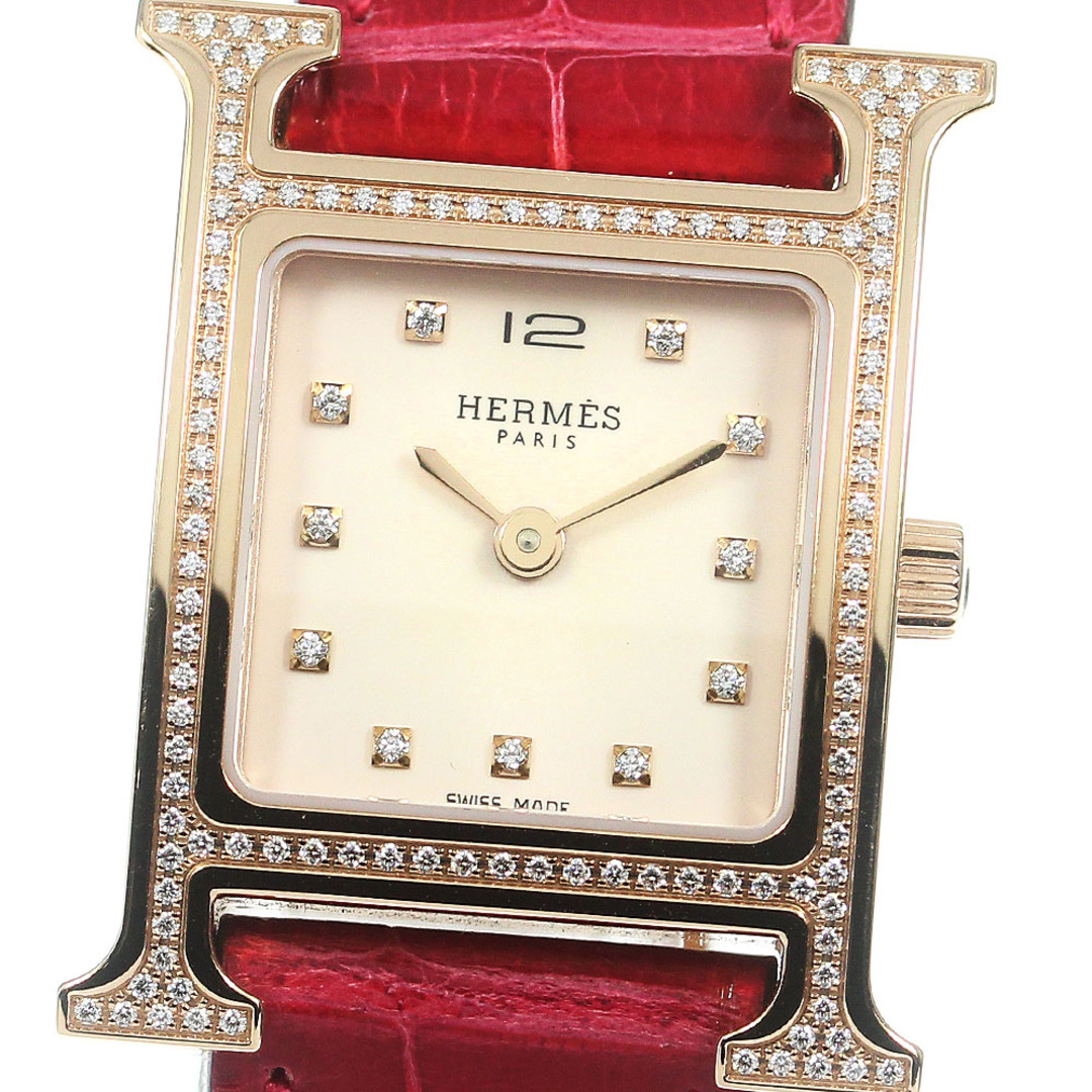 Hermes - エルメス HERMES HH1.273 Hウォッチ K18PG ダイヤベゼル