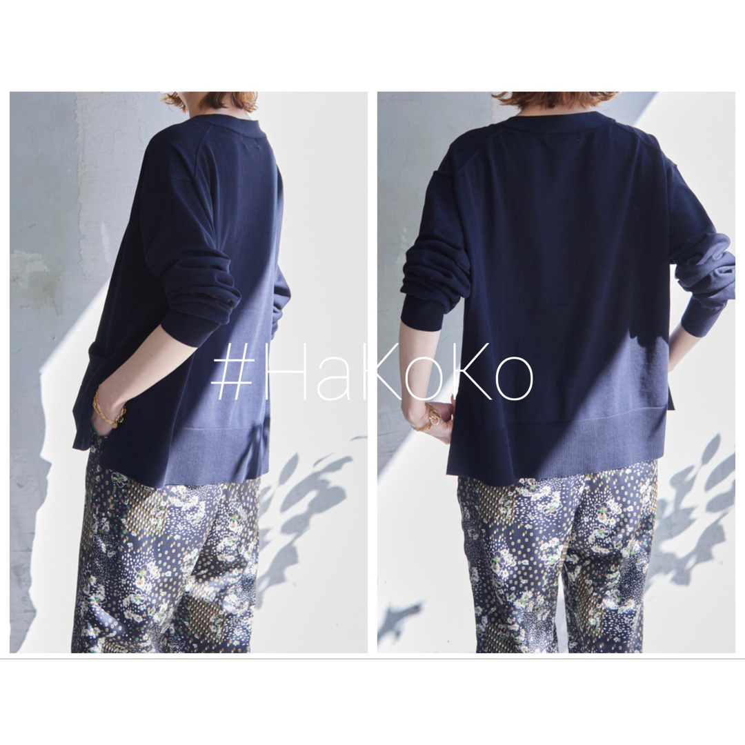 ◆新品タグ付 SLOBE IENA アイスコットンVネックカーディガン ネイビー