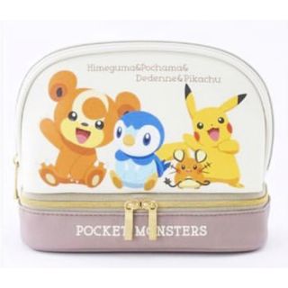 ポケモン(ポケモン)のラスト１点！新品◡̈⃝♡ポケットモンスター　二段ポーチ　ピカチュウ と仲間たち(ポーチ)