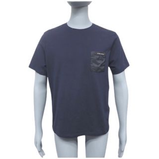 PRADA ロゴTシャツ　コットンネイビーLサイズ