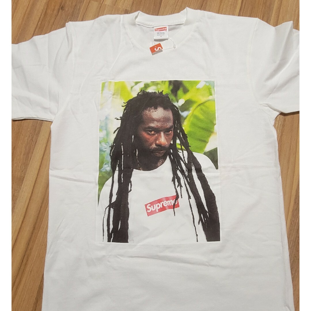 新品 白L supreme buju banton tee