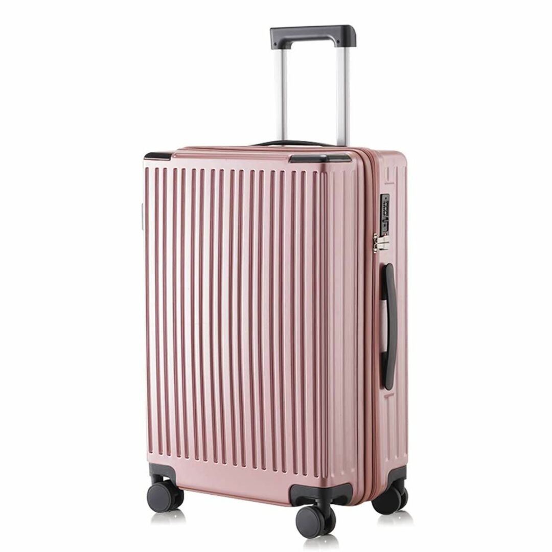 スーツケース軽量TSAロック搭載360度回転ファスナー式国際的Lサイズ ピンク