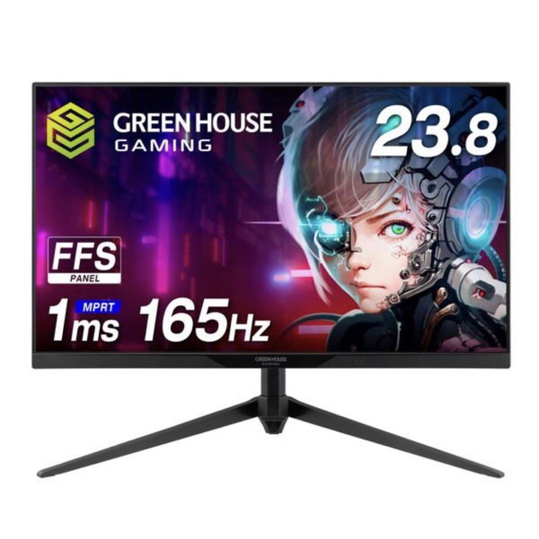 GREEN HOUSE 新品 未使用 ゲーミングモニター ブラック 23.8型