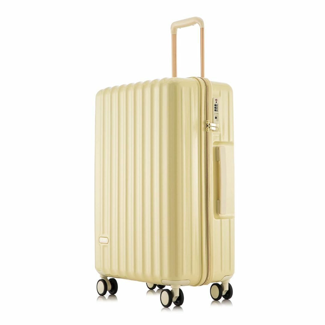 【色: ホワイト】[タビトラ] スーツケース キャリーケース 機内持込 ファスナ
