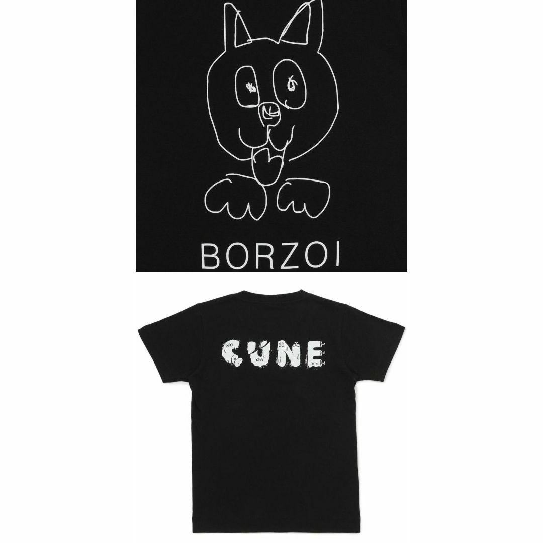 130サイズ定価4400円新品 cune キューン 犬ボルゾイ キッズ Tシャツ