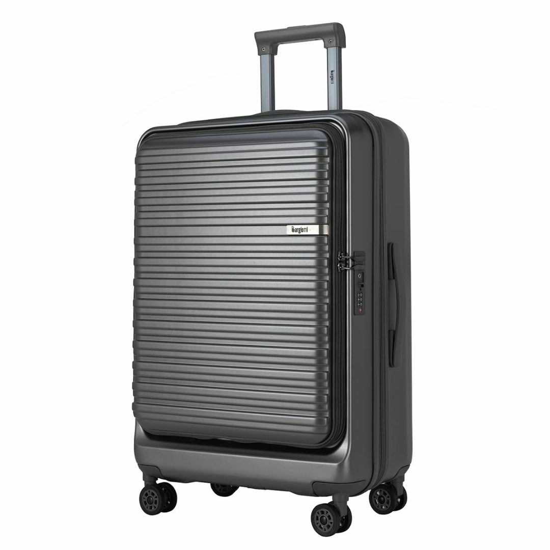 [Bargiotti] フロントオープン スーツケース拡張機能 機内持ち込み 大