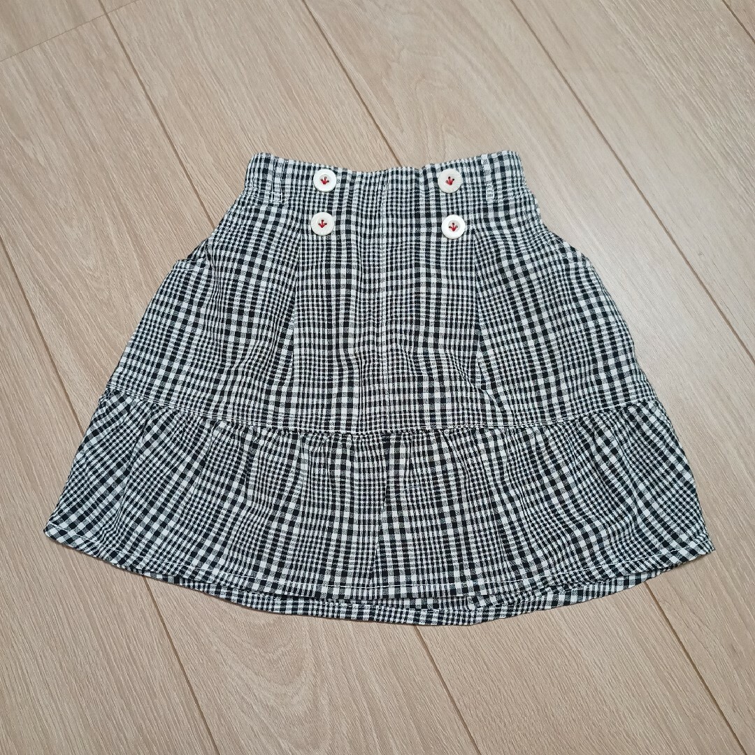 RAG MART(ラグマート)のチェック柄マリンスカート(100) キッズ/ベビー/マタニティのキッズ服女の子用(90cm~)(スカート)の商品写真