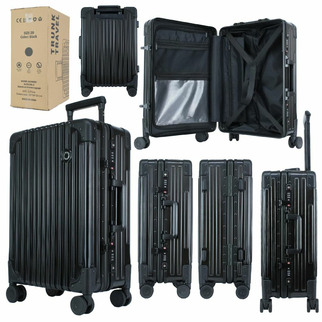 【色: シルバー】TRUNKTRAVEL スーツケース キャリーバッグ 機内持込