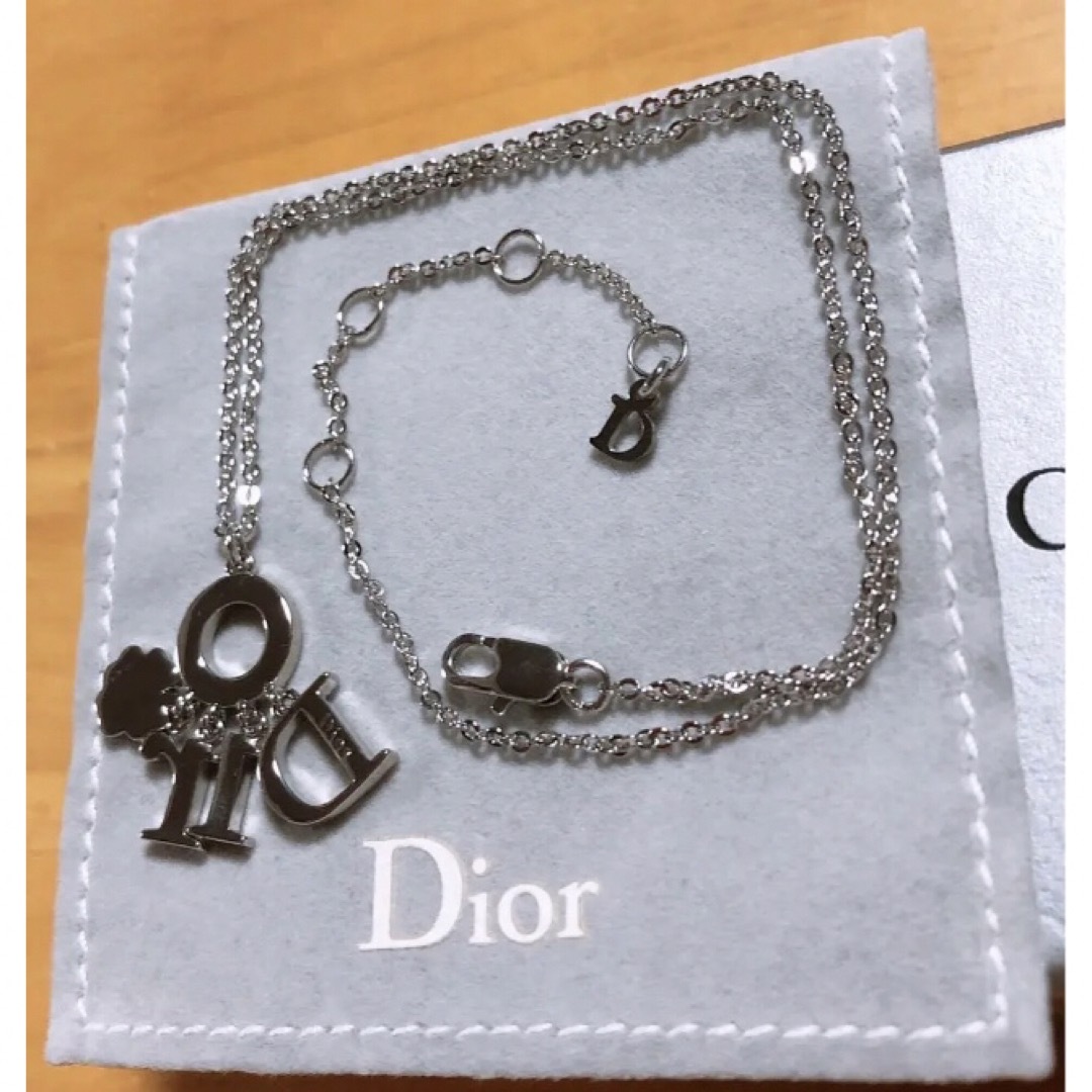 Christian Dior 希少 シルバー ロゴ ネックレス シンプル人気 - ネックレス