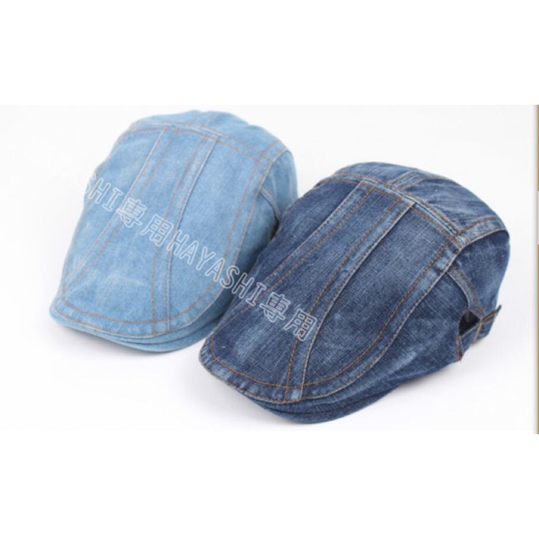 メンズ キャップ   帽子 ハンチング  デニム   ベレー帽　即納ダークブルー メンズの帽子(ハンチング/ベレー帽)の商品写真