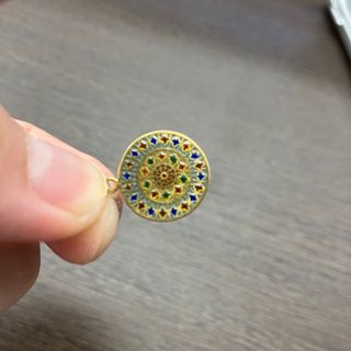 長期保管品 レディース ペンダントトップ ステンドグラスジュエリー K18