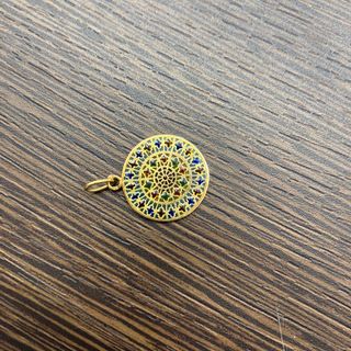 長期保管品 レディース ペンダントトップ ステンドグラスジュエリー K18