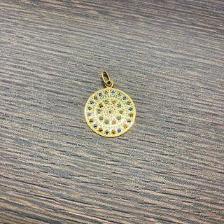 長期保管品 レディース ペンダントトップ ステンドグラスジュエリー K18