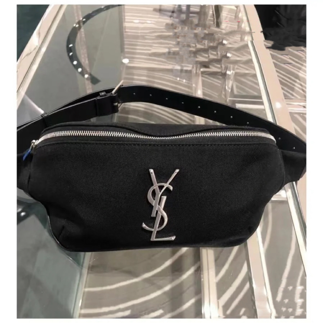 SAINT LAURENT☆YSL ウエストポーチ ロゴ レザーベルトバッグ