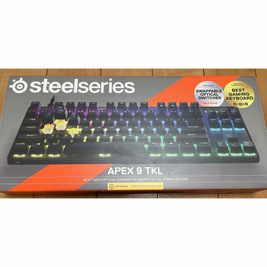 SteelSeries(スティールシリーズ)のSteelSeries Apex9 TKL 英語配列 スマホ/家電/カメラのPC/タブレット(PC周辺機器)の商品写真