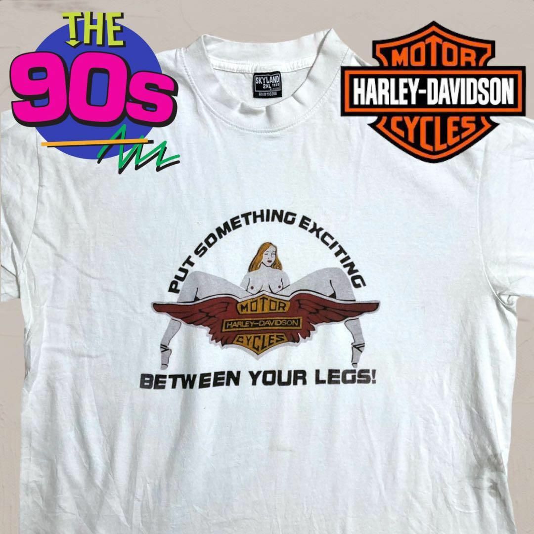 90's ハーレーダビッドソン Tシャツ　ハワイ　セクシーガール