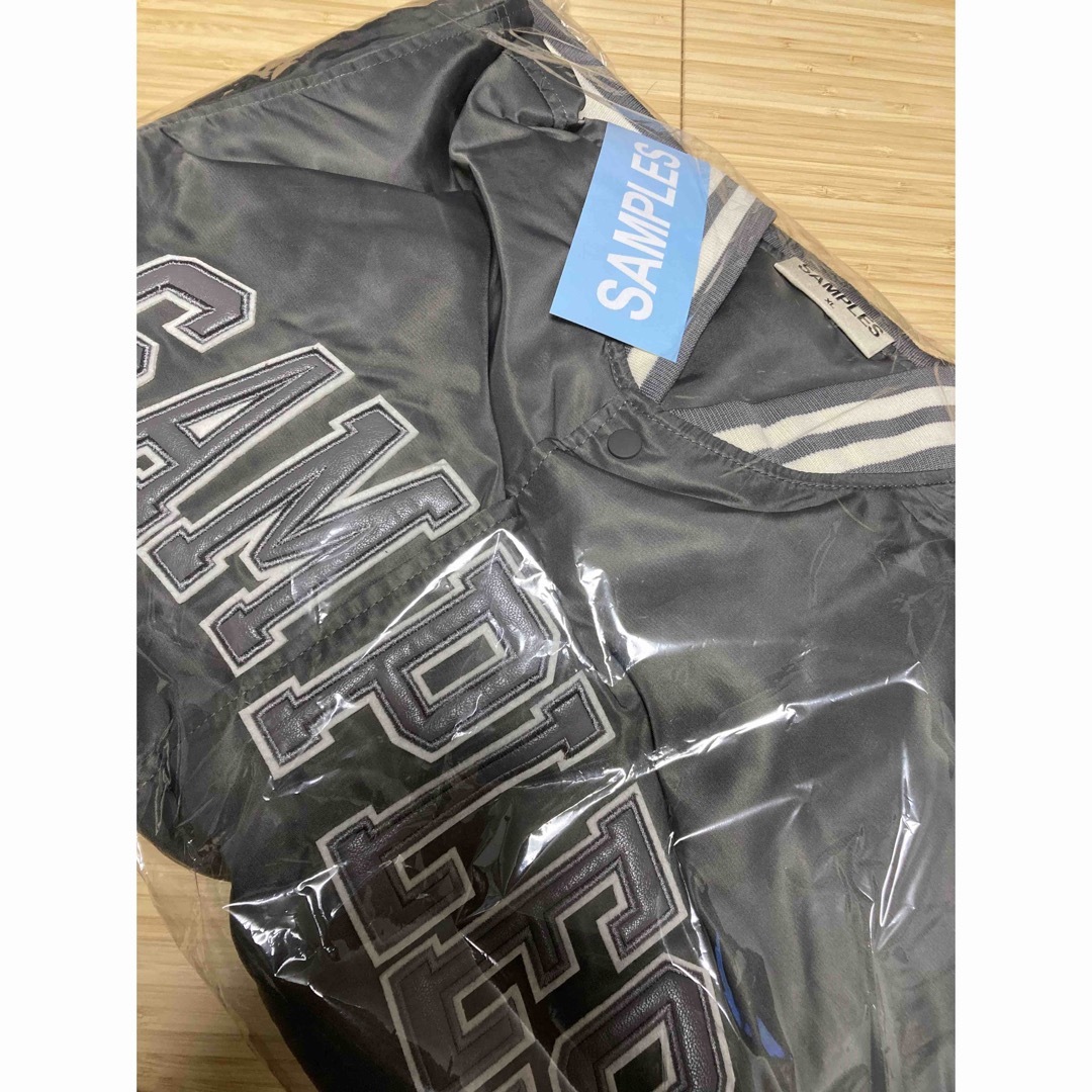 SAMPLES SATIN VARSITY JACKET GRAY