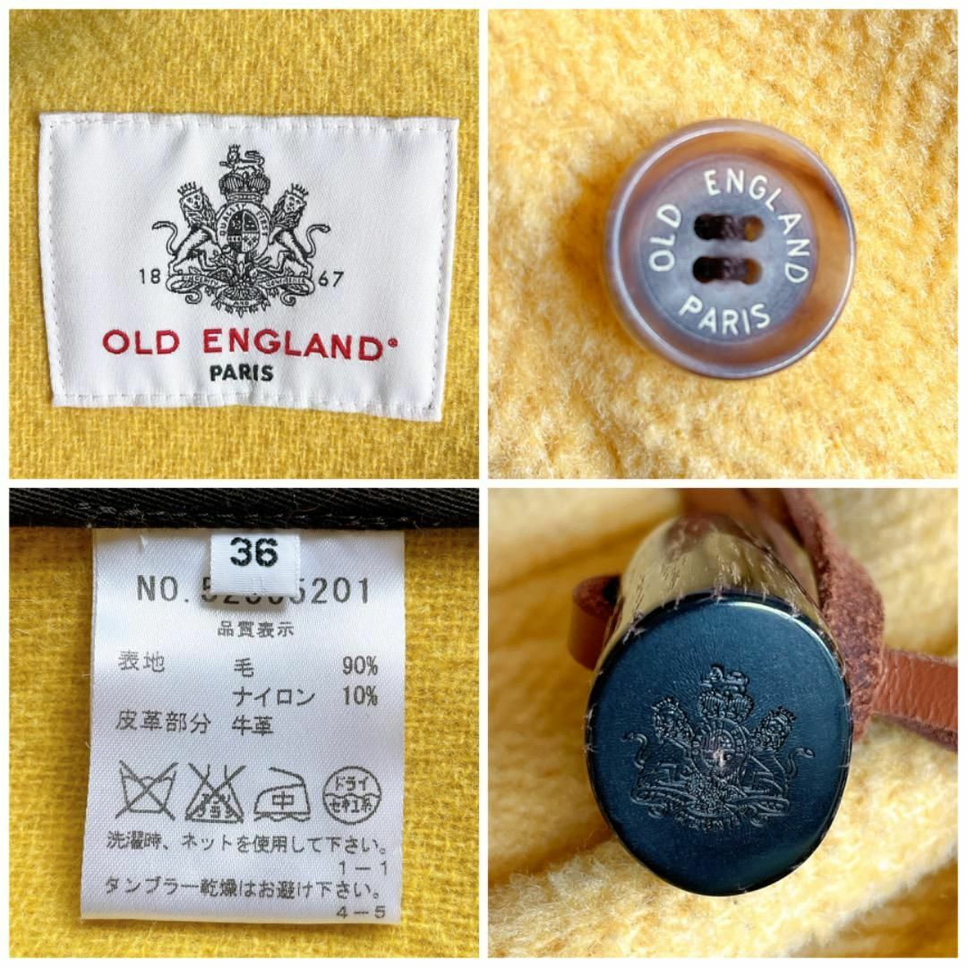 美品◆OLD ENGLAND◆ヘリンボーン柄 ロングダッフルコート イエロー