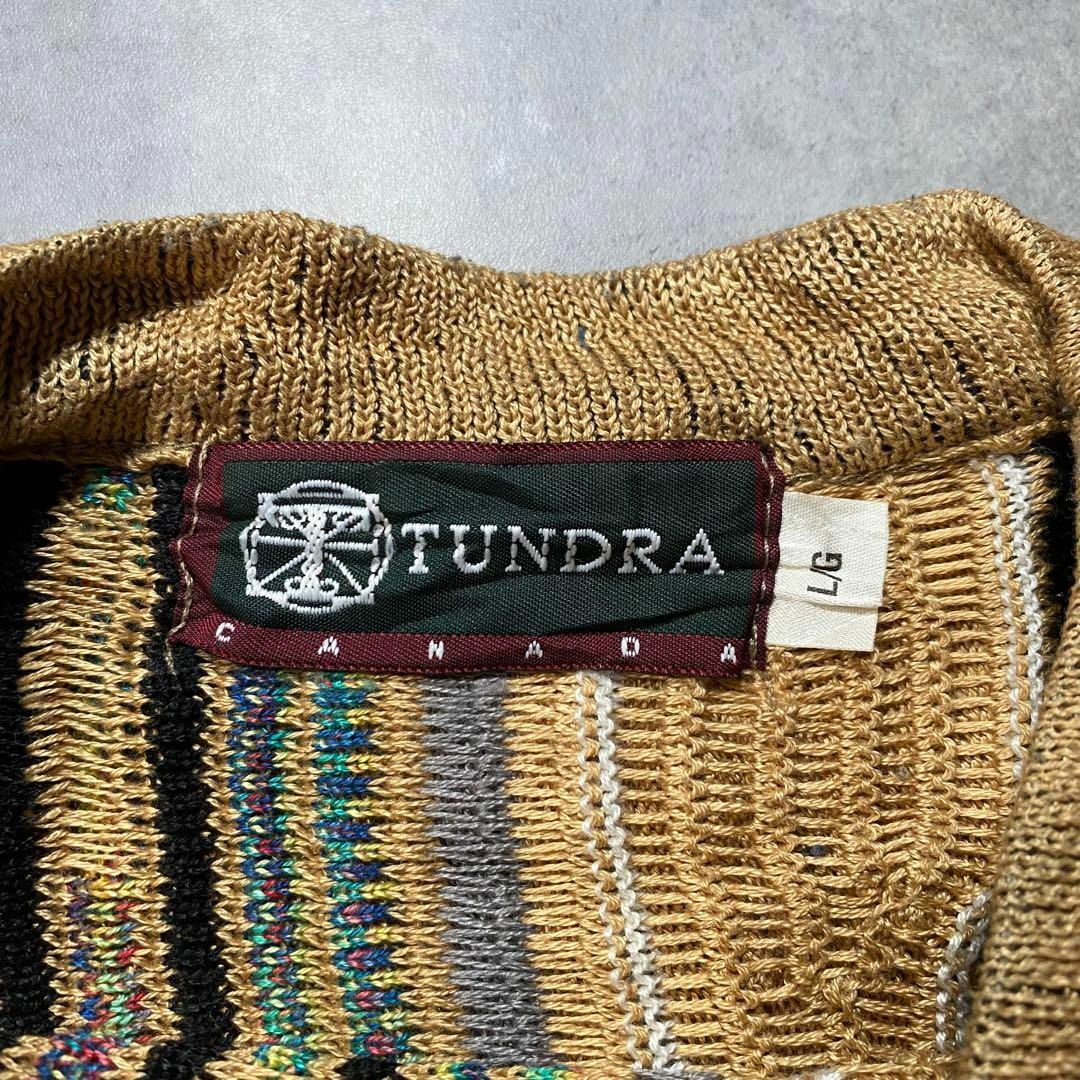 90s TUNDRA ツンドラ 3Dニット クレイジーパターンクージー風 - ニット