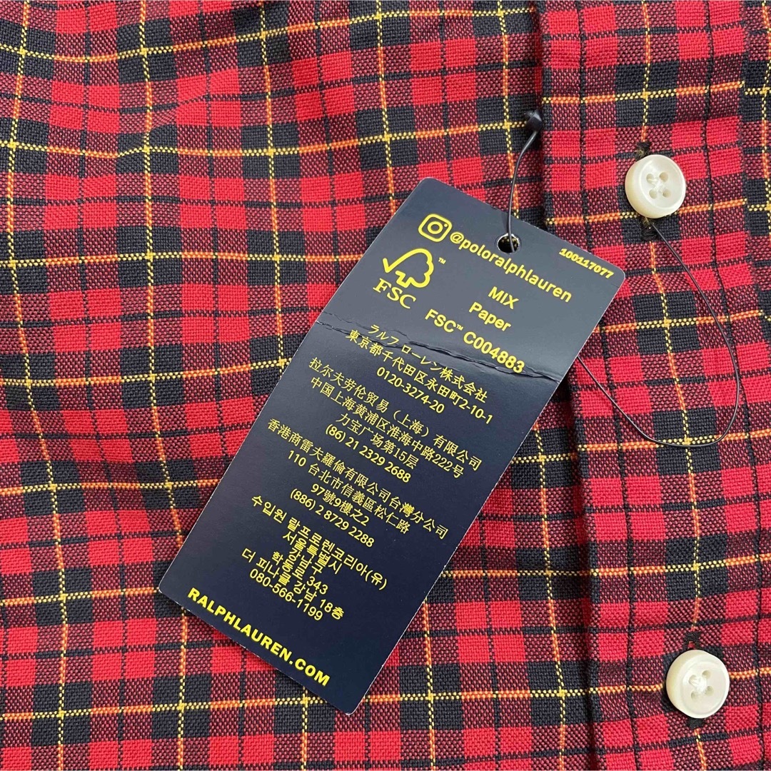 Ralph Lauren(ラルフローレン)の新品 90s POLO Ralph Lauren BDシャツ チェック レッド メンズのトップス(シャツ)の商品写真