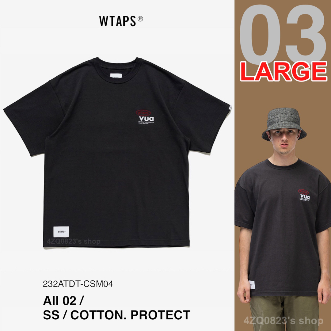 WTAPS 23fw AII 02 SS COTTON Tシャツ ブラック L
