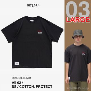 ダブルタップス(W)taps)のWTAPS 23fw AII 02 SS COTTON Tシャツ ブラック L(Tシャツ/カットソー(半袖/袖なし))