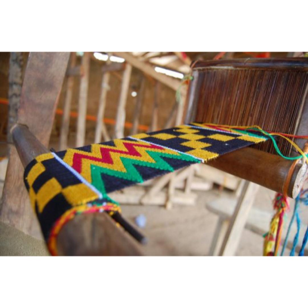 Made in Ghana  手織り　織物　ケンテ　サッシ　インテリア　帯 ハンドメイドのファッション小物(マフラー/ストール)の商品写真