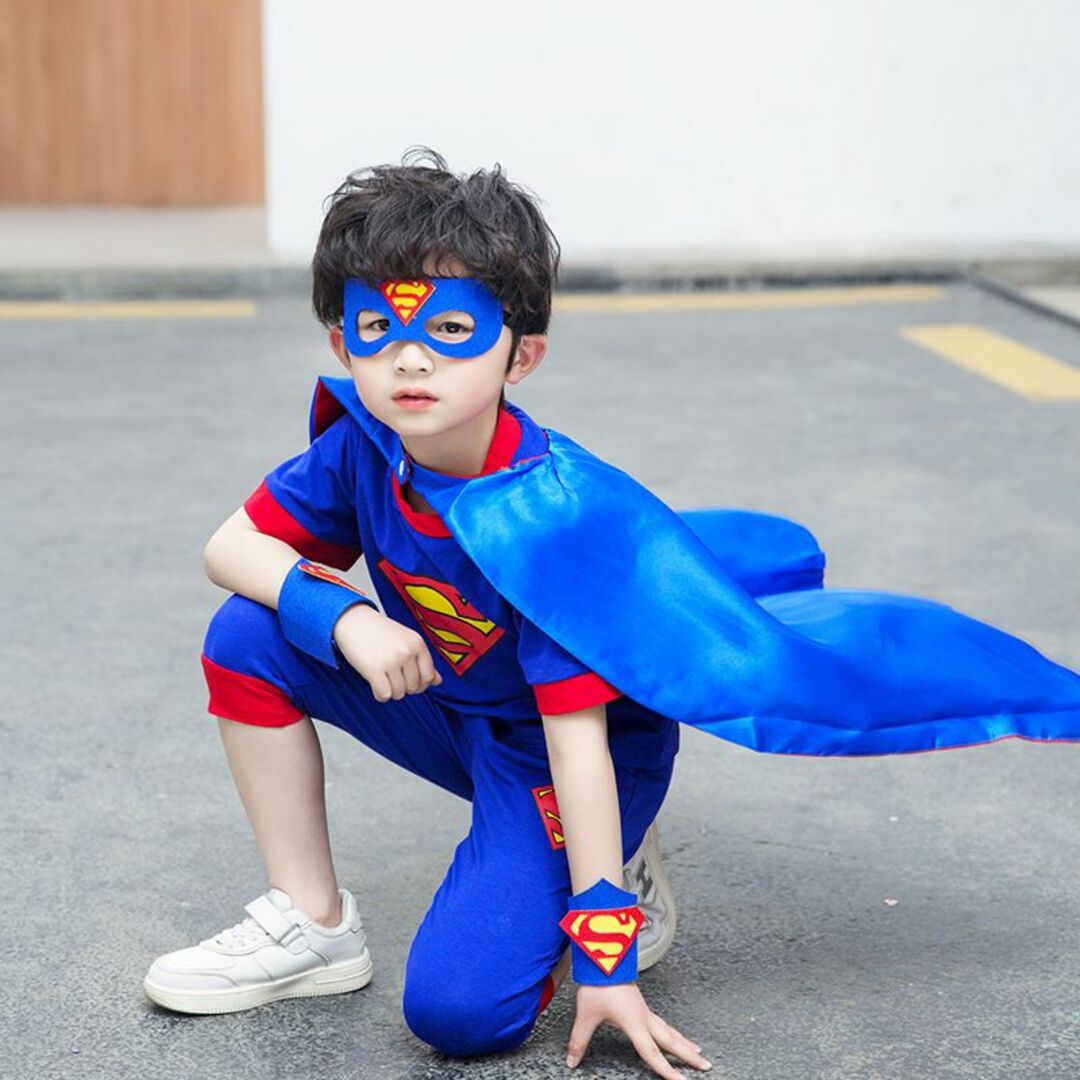 スーパーマン コスプレ 男の子 ハロウィン 子供 90 100 110 120 - その他