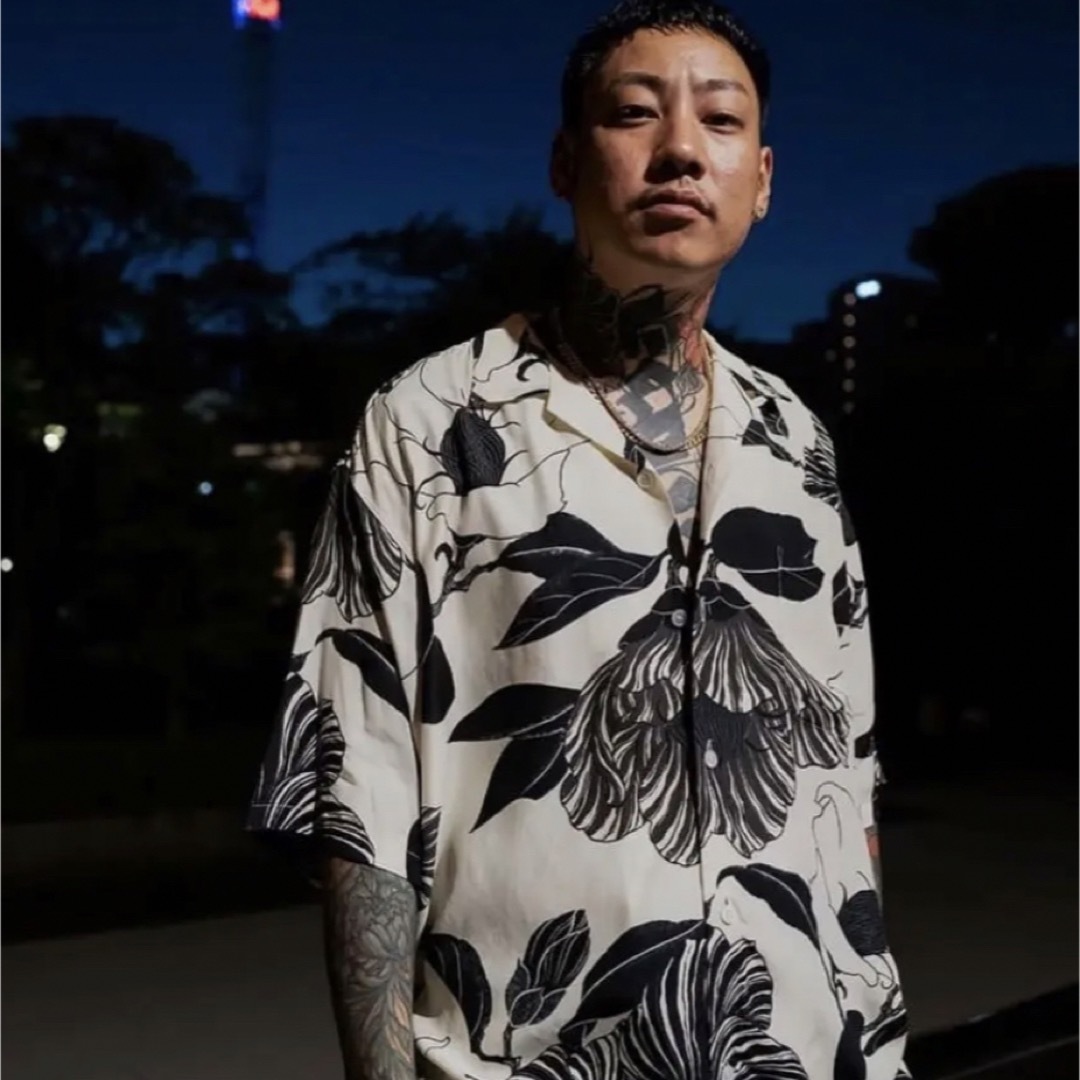 GAKKIN × BUDSPOOL 廻り花HAWAIIAN SHIRT-