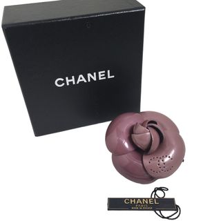 シャネル  ブローチ パープル  CHANEL コサージュ 箱付き