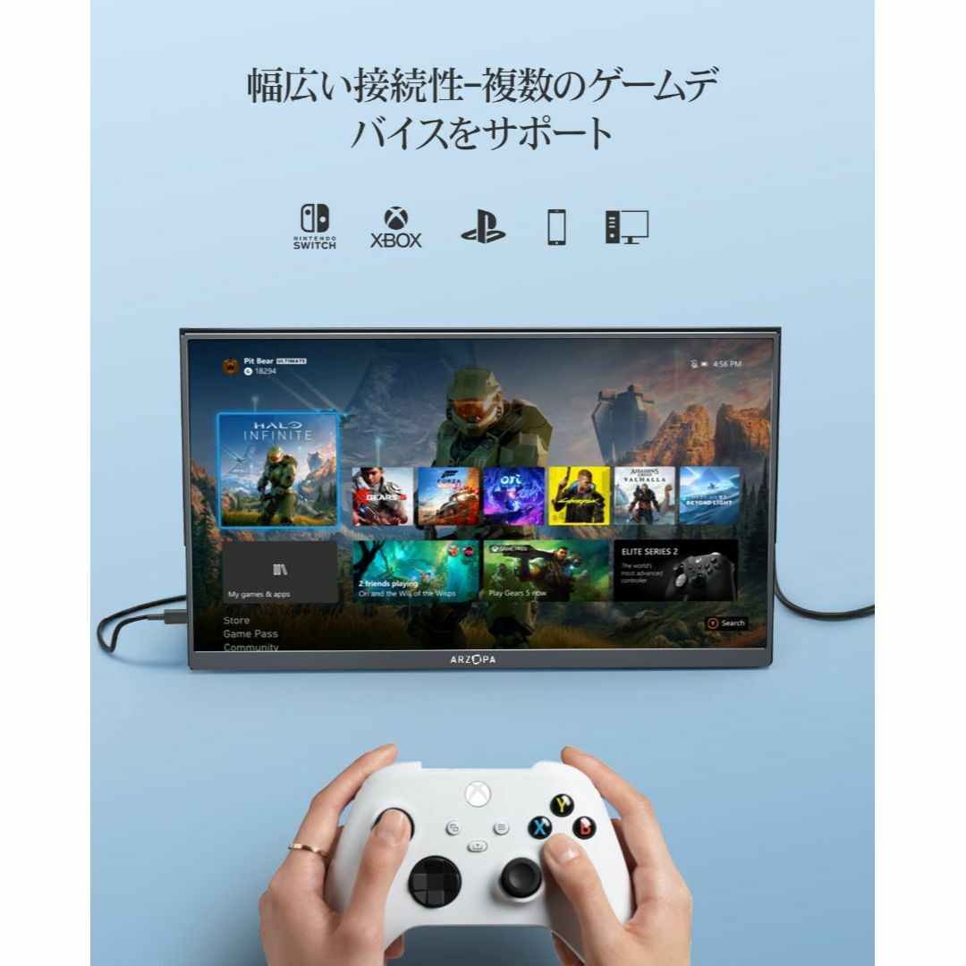 【色: 14インチ】ARZOPA モバイルモニター 14インチ モバイルディスプ