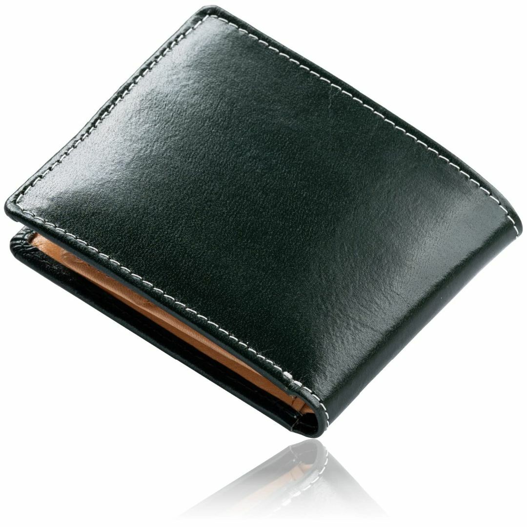 [ムラ] 財布 イタリアンレザー フルグレインレザー メンズ 二つ折り スキミン