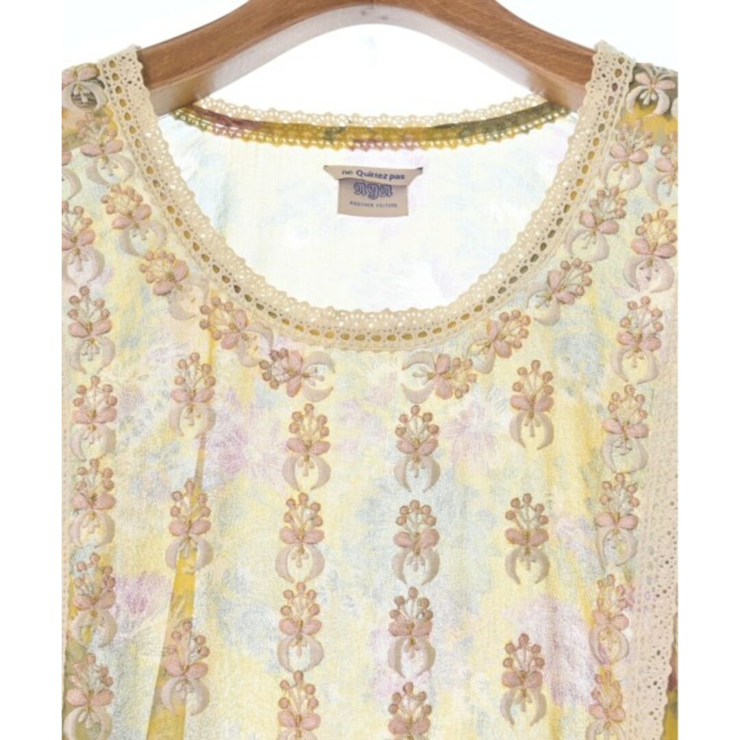NE QUITTEZ PAS ヌキテパ ワンピース -(M位) 黄等(花柄) 【古着】【中古】 NE QUITTEZ PAS ヌキテパ ワンピース -(M位) 黄等(花柄)